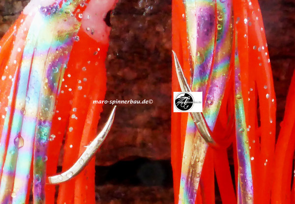 Octopus Meeressystem, holographic rot mit Glitter , Haken 7/0, Inhalt: 1 Stück