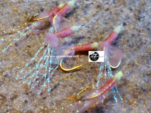 Sabiki Meeressystem Hering und Makrele, rosarot-glitter, Inhalt: 1 Stück