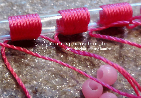 Behr Fadenstopper mit Perlen, pink, 6 Stopper auf Röhrchen, verschiedene Größen, Inhalt: 1 Röhrchen